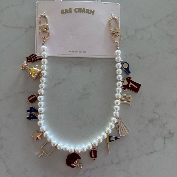 Anthropologie Icon Pearl Football Charm Bracelet NWT - Picture 6 of 6